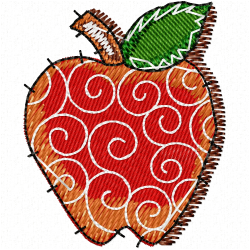 Apple Embroidery Design 8